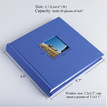 1DOT2 Small Photo Album 4x6, Hold 60 Photos with Memo, Blue - color: Blue, size: 4x6