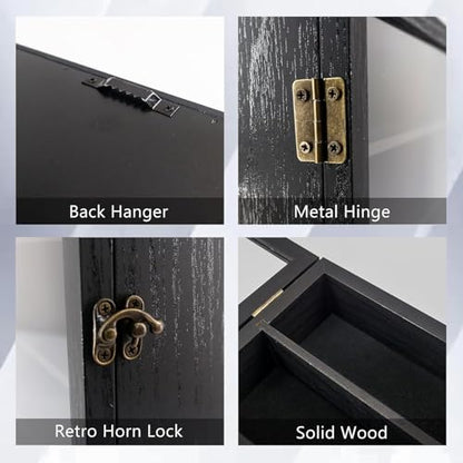 GMFrames 11x14 Wooden Shadow Box Frame with Removable Shelves Deep Display Case for Military Medals Keepsakes Black - color: Black, size: 11x14
