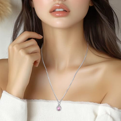 Eusense Cremation Jewelry for Ashes Urn Necklace to Put Ashes In 925 Sterling Silver Memorial Pendant Tree of Life Infinity Urn Necklaces for Ashes Necklace for Women Men - style: F-Infinity Urn-10-Oct.-Tourmaline Pink