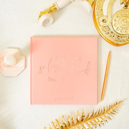 Calculs So Little So Loved Baby Shower Guest Book, Pink - color: Pink & Rose Gold