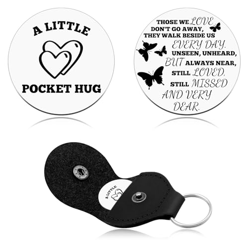 Heigebi Pocket Hug Token Keychain Memorial Gifts for Loss of Loved Sympathy Gifts Bereavement Coin Remembrance Pocket Token - color: Pattern 4