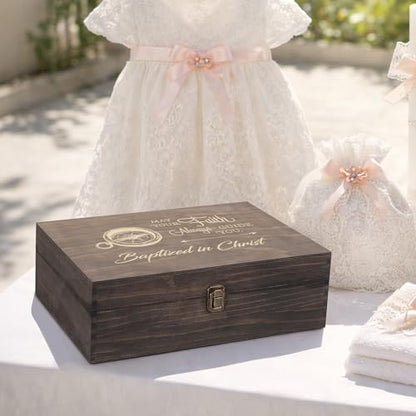 Baptism Memory Box, Engraved Christening & First Communion Gift, XL Size - size: X-Large, style: Baptism