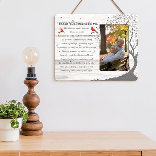 Sympathy Gifts for Loss of loved one, Memorial Picture Frame Gifts, A Limb Has Fallen from the Family Tree Wood Picture Frame, 4x6 Inch Photo
