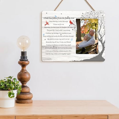 Sympathy Gifts for Loss of loved one, Memorial Picture Frame Gifts, A Limb Has Fallen from the Family Tree Wood Picture Frame, 4x6 Inch Photo