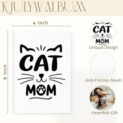 Cat Mom Photo Album 4x6, Cat Lady Lovers Owner Gifts, Cute Black and White Kitty Small Memory Photo Album Book for 18 Pockets Hold 36 Pictures, Photobook for Cats Enthusiast - color: Cat Mom