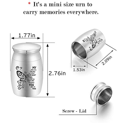 3 Inches Small Aluminum Keepsake Cremation Urn Butterfly Mini Cremation Urns for Ashes Aluminum Small Memorial Ashes Holder