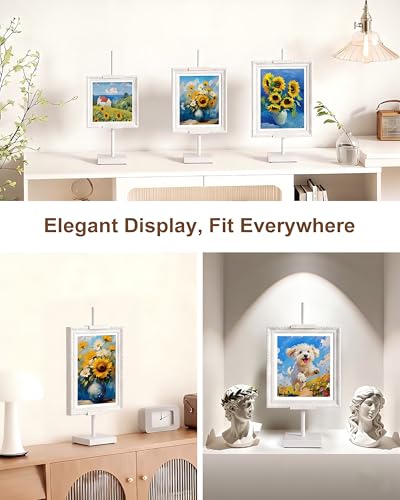 Adjustable Tabletop Easel Stand, White 17" H Easels for Display | 2 Pack Picture Easels for Display, Metal Picture Frame Holder Stand Table, For Art, Photo - color: White 2Pack