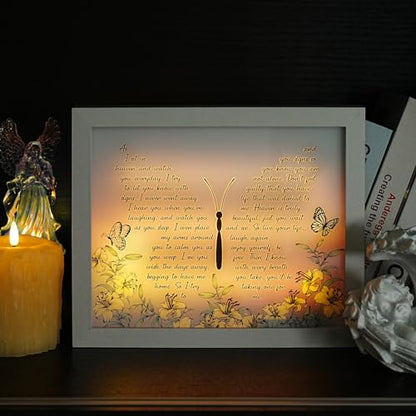 Sympathy Gift LED Memorial Shadow Box Memorial Gifts for Loss of Loved One Mother Mom Dad Father, in Memory of Loved One Gifts - size: As I Sit In Heaven White