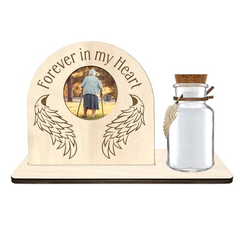 Personalized Loss of Loved One Photo Frame Memorial，Custom lock of Hair Keepsake Jar,Remembrance Bereavement Sympathy Gift for Lost Mom, Dad， Friends, Sisters, Grandparents (semicircle2) - style: semicircle2