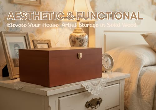 InnoBeta Personalized Keepsake Box, Wooden Storage Boxes, Large Keepsake Boxes with Lid for Memory Treasure, Initial C - color: Initial C