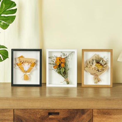 8x10 Shadow Box Frame with Shatterproof Clear Glass & Push Pins - color: Black+foam Back+foam Packaging, size: 8x10