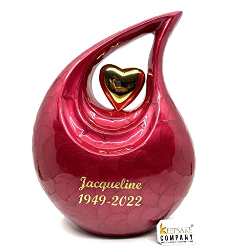 Glossy Multicolor Personalized Urn Personalized - Heart Urns for Human Ashes Adult -Cremation Urns for Adult Ashes -Decorative Urns - (27-Customizable Assorted Color Teardrop, Large) - color: Assorted Color + Assorted Hearts, size: Large - L (156 Cubic In