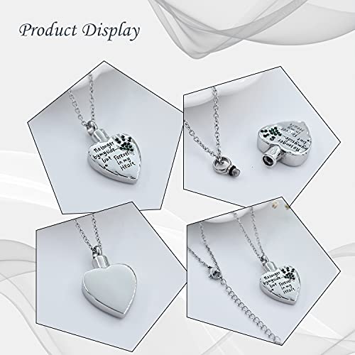 Fashion Pet Cremation Jewelry Stainess Steel Heart Keepsake Ashes Necklace Dog Cat Paw Memorial Urn Pendant - color: Gold