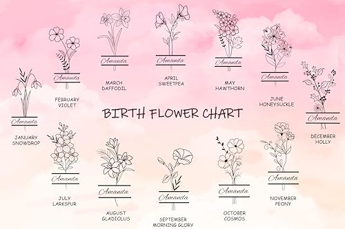 Daphne’s Curations Engraved Birth Flower Journal – Personalized Vegan Leather Notebook with Name – 112 Page Minimal Gift - color: Birth Flower Engraved