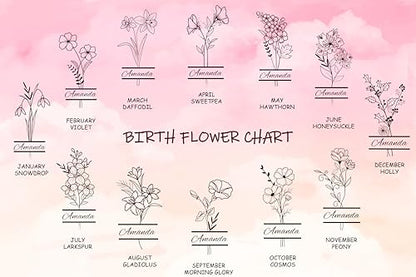 Daphne’s Curations Engraved Birth Flower Journal – Personalized Vegan Leather Notebook with Name – 112 Page Minimal Gift - color: Birth Flower Engraved