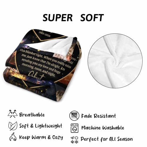 Customized Memorial Blankets with Photos for Loss of Mother Dad Grandma Grandpa Made in USA - color: New Design 19