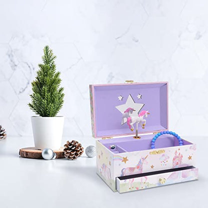 Jewelkeeper Girl's Musical Jewelry Box with Pullout Drawer - Woodland Owls Design Jewelry Storage Organizer for Kids - Twinkle Twinkle Little Star Tune - Jewelry Box for Girls
