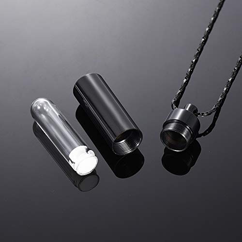Imrsanl Cremation Jewelry for Ashes Pendant Urn Necklace Cylinder with Glass Vial Keepsake Ashes Memorial Jewelry - color: Customize