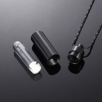 Imrsanl Cremation Jewelry for Ashes Pendant Urn Necklace Cylinder with Glass Vial Keepsake Ashes Memorial Jewelry - color: Customize