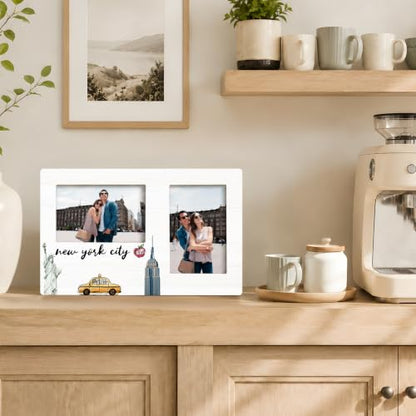 New York Double Picture Frame 4x6, New York Gifts Two Photo Frame - color: color-14