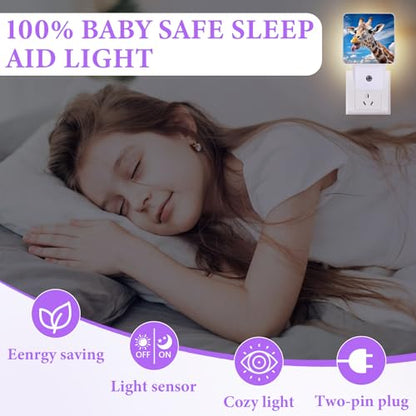 Cute Giraffe Night Light,Night Lights Plug into Wall,Led Lamp for Stairway/Hallway/Bedroom 0.5W Nightlight Sleep Friendly - color: Cute Giraffe