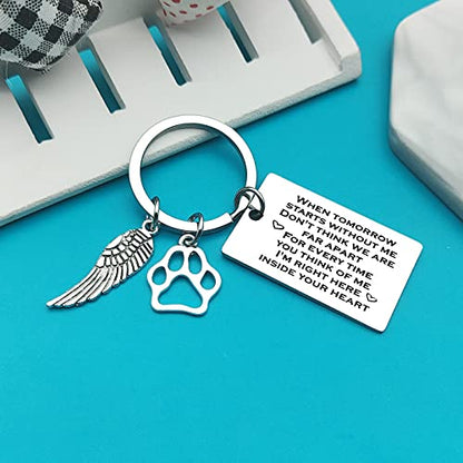 Xiahuyu Pet Memorial Gifts Keychain Pet Loss Gifts Loss of Dog or Cat Memorial Gift Remembrance Gift In Memory of Dog Cat Sympathy Keychain for Loss of Pet