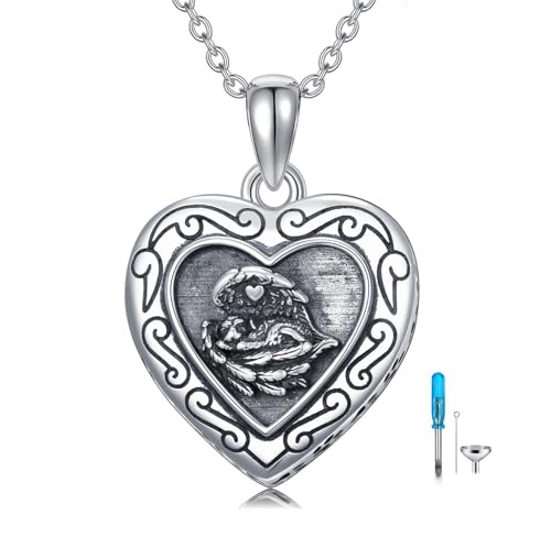 Cremation Necklace for Ashes 925 Sterling Silver Pet Paw/Butterfly Memorial Cremation Keepsake Pendant Jewelry Women Keepsake Bereavement Gift - color: C3-Pet