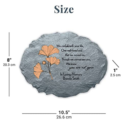 Let's Make Memories Personalized Sympathy Garden Stone - Always with Us - Condolence & Memorial Gift - Customize with Message -11" Lx6 Wx3 D - style: Traditional