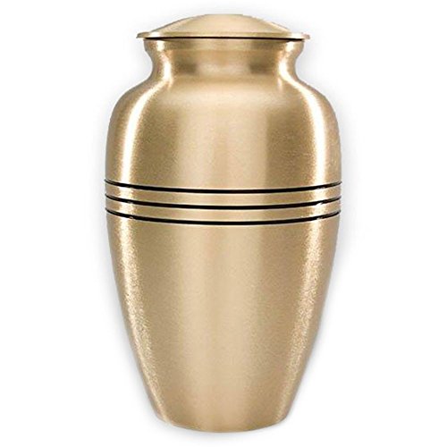 Dignity Gold Large Cremation Urn | Unique Brushed Gold Finish | Large - color: Gold, size: Large