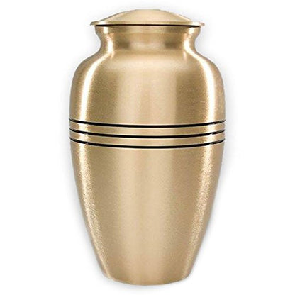Dignity Gold Large Cremation Urn | Unique Brushed Gold Finish | Large - color: Gold, size: Large