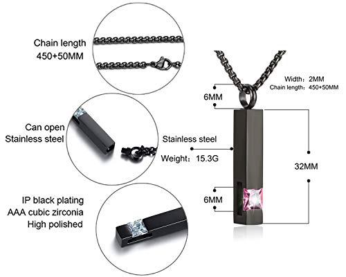 YOUFENG Urn Necklaces for Ashes Birthstone Cube Urns for Human Ashes Memorial Cremation Urn Locket Keepsake Ashes Jewelry - style: October