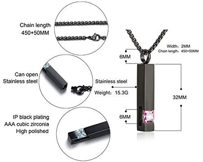 YOUFENG Urn Necklaces for Ashes Birthstone Cube Urns for Human Ashes Memorial Cremation Urn Locket Keepsake Ashes Jewelry - style: October