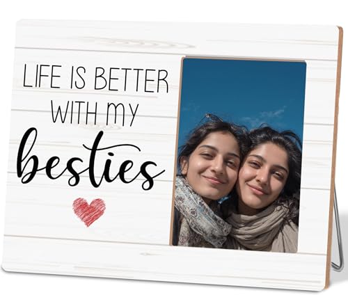 Bestie Picture Frame,Friendship Gifts for Women Girls,Life is Better with My Besties Photo Frame 4 x 6 Inch Photo - color: Bestie
