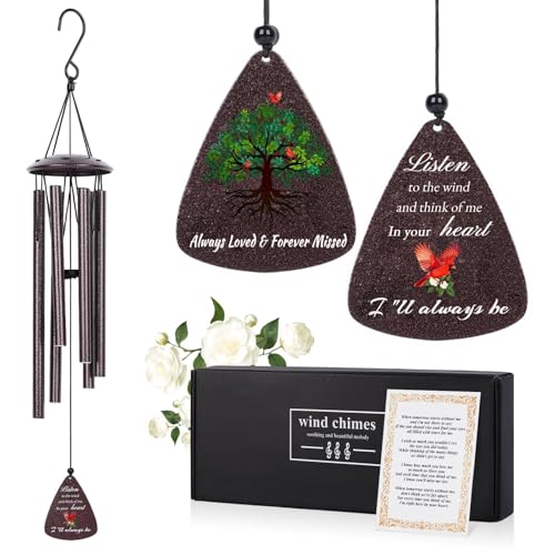32" Cardinal Memorial Wind Chimes for Loss of Loved One, Memorial Sympathy Gifts for Loss of Loved One, Cradinal Bereavement Gift for Loss of Loved One, Memorial Windchimes Gifts - color: Listen to the Wind