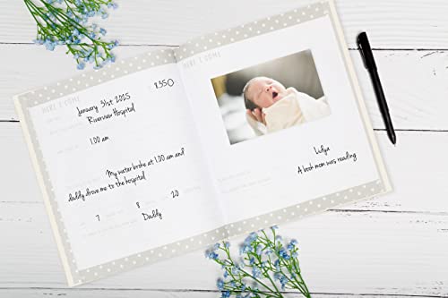 Little Pear New Baby Giftset, Rainbow Baby Keepsake Book with Included Ink Pad, Wooden Monthly Milestone Discs, Newborn Clay Handprint and Footprint Hanging Keepsake - color: New Baby Giftset