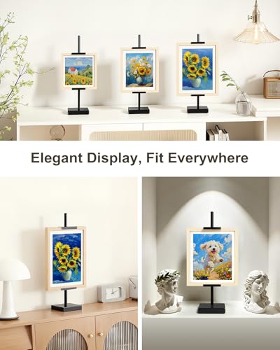 Adjustable Tabletop Easel Stand, Black 17" H Easels for Display | 4 Pack Picture Easels for Display, Metal Picture Frame Holder Stand Table, For Art, Photo - color: Black 4Pack