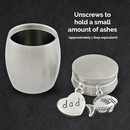 Small Urn for Dad Fishing Keepsake Miniature Ashes Holder Loss of Father | Cremation Ashes Fisherman Memorial. Holds a Small Amount of Ashes. Perfect Sharing Urn for Dividing Among Family Members