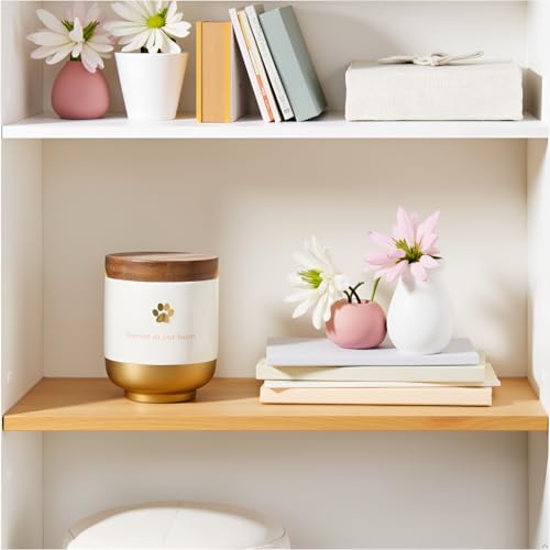 Pearhead Pet Ceramic Forever in Our Hearts Urn, Pet Memorial, Gold - style: My Heart Urn, Gold