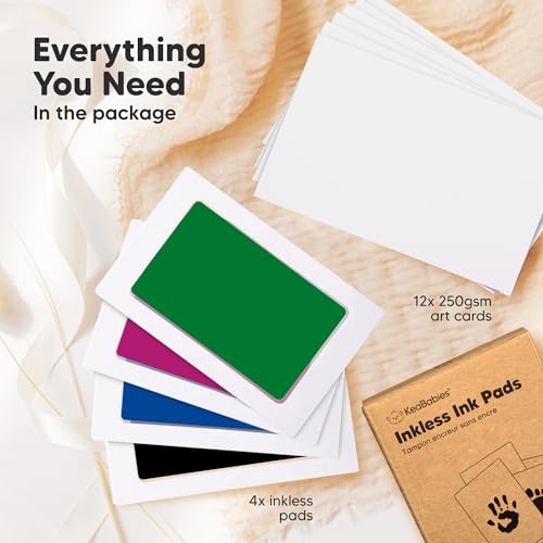 4pk Inkless Baby Hand and Footprint Kit, Mess Free Ink Pads (Holidays, R) | Newborn Keepsake, Dog Nose, Paw Print Kit, Clean Touch Ink Pads, Baby Handprints Footprints Kit, New Mom Gifts - color: Holidays, size: 4-Pack, Regular 2.3" x 3.7"