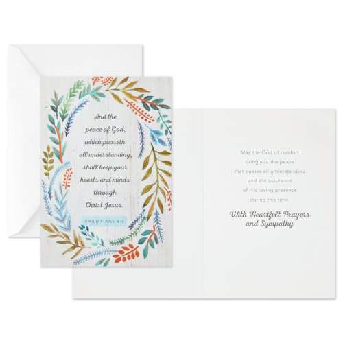 Hallmark DaySpring Assorted Religious Sympathy Cards, 12-Pack (Flowers)