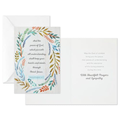 Hallmark DaySpring Assorted Religious Sympathy Cards, 12-Pack (Flowers)