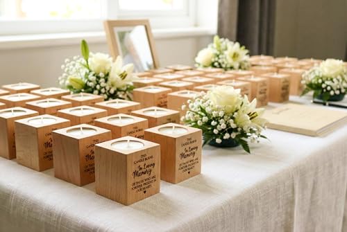 10 Pcs Wooden Memorial Candle Holder – in Loving Memory Gift, Sympathy Gift for Loss of a Loved One, Remembrance and Bereavement Gift, Celebration of Life Decor (Forever)