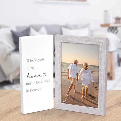 Malden International Designs 4x6 inch Remembrance Picture Frame I’ll hold you in my heart until I hold you in heaven Quality MDF Wood Natural Wood Grain Paper Wrap