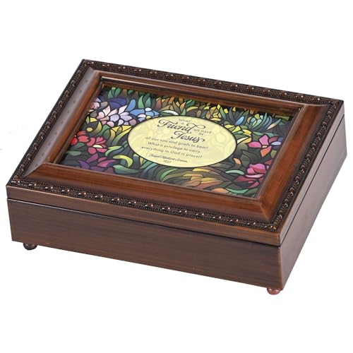 Dicksons, Classic Hymns, Inspirational Christian, Rope Trim Framed, Keepsake Music Box, Jewelry Organizer, Plays Tune From Song, What a Friend We Have In Jesus - style: What a Friend We Have In Jesus