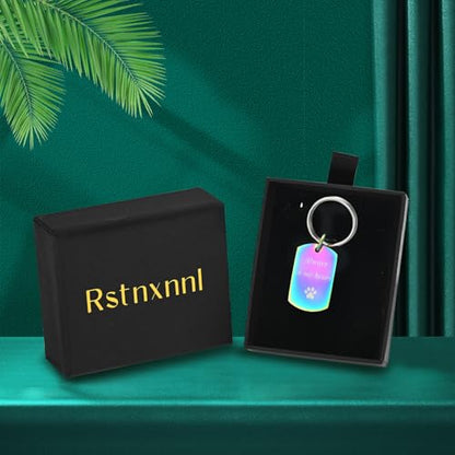 Pet Paw Cremation Jewelry Urn Keychain for Ashes for Women Men Memorial Keepsake Keychain - color: Rainbow