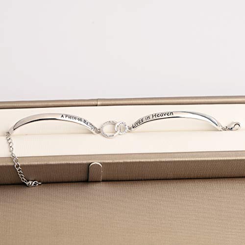 Zuo Bao Memorial Jewelry Sympathy Gift A Piece of My Heart Lives In Heaven Bracelet Loss Jewelry Gift - color: A Piece of My Heart S