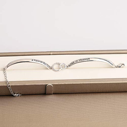 Zuo Bao Memorial Jewelry Sympathy Gift A Piece of My Heart Lives In Heaven Bracelet Loss Jewelry Gift - color: A Piece of My Heart S