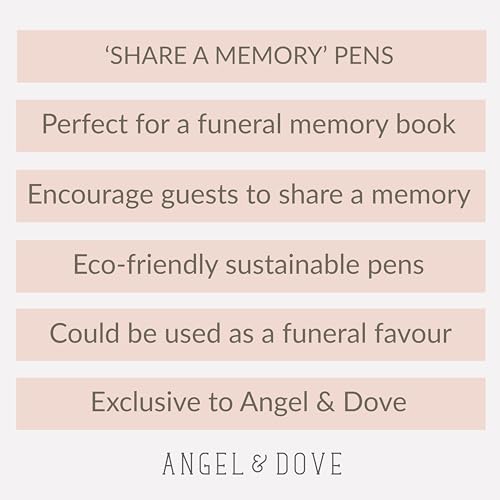 ANGEL & DOVE 3 Pens for Funeral Guest Book - Share a Memory - Favours, Condolence, Memories, Keepsake