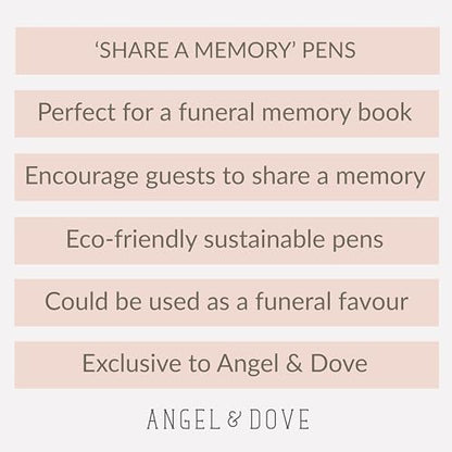 ANGEL & DOVE 3 Pens for Funeral Guest Book - Share a Memory - Favours, Condolence, Memories, Keepsake