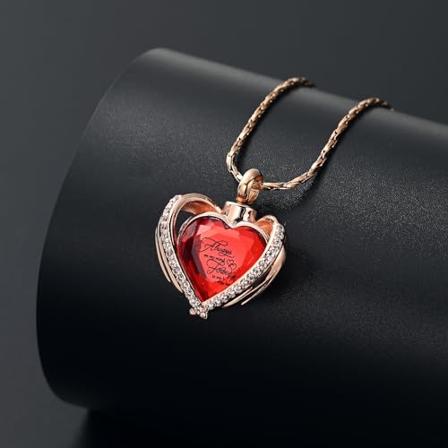 Cremation Jewelry for Ashes Pendant Crystal Heart Urn Necklace Keepsake Urn Memorial Pendant Ash Holder - color: Customize